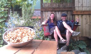 Graham’s owner Katie O’Connell and chef Spencer Santenello with a load of chanterelles. COURTESY PHOTO
